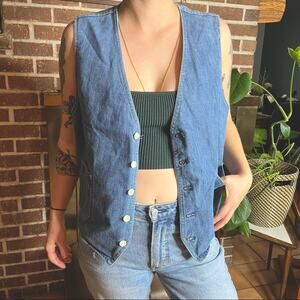 VTG 70s Lee Denim Sanfor Set Vest Unisex M/L